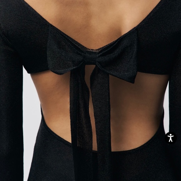 GUIZIO Rose Dress sheer black. Small. *New in bag* - Picture 2 of 6